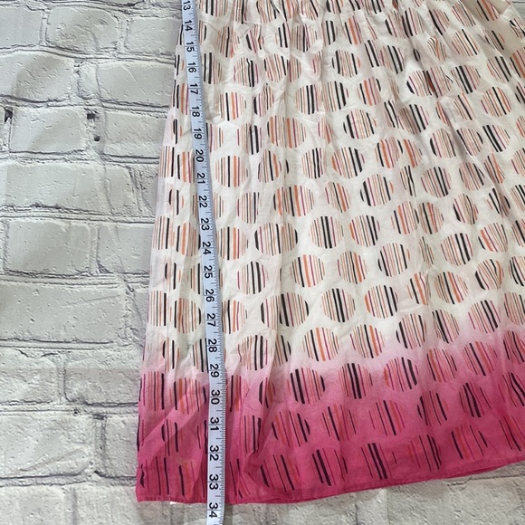 BCBG PARIS Summer dip Dye Geometric Stripe Circle Spheres Strappy Summer Dress - Picture 3 of 9